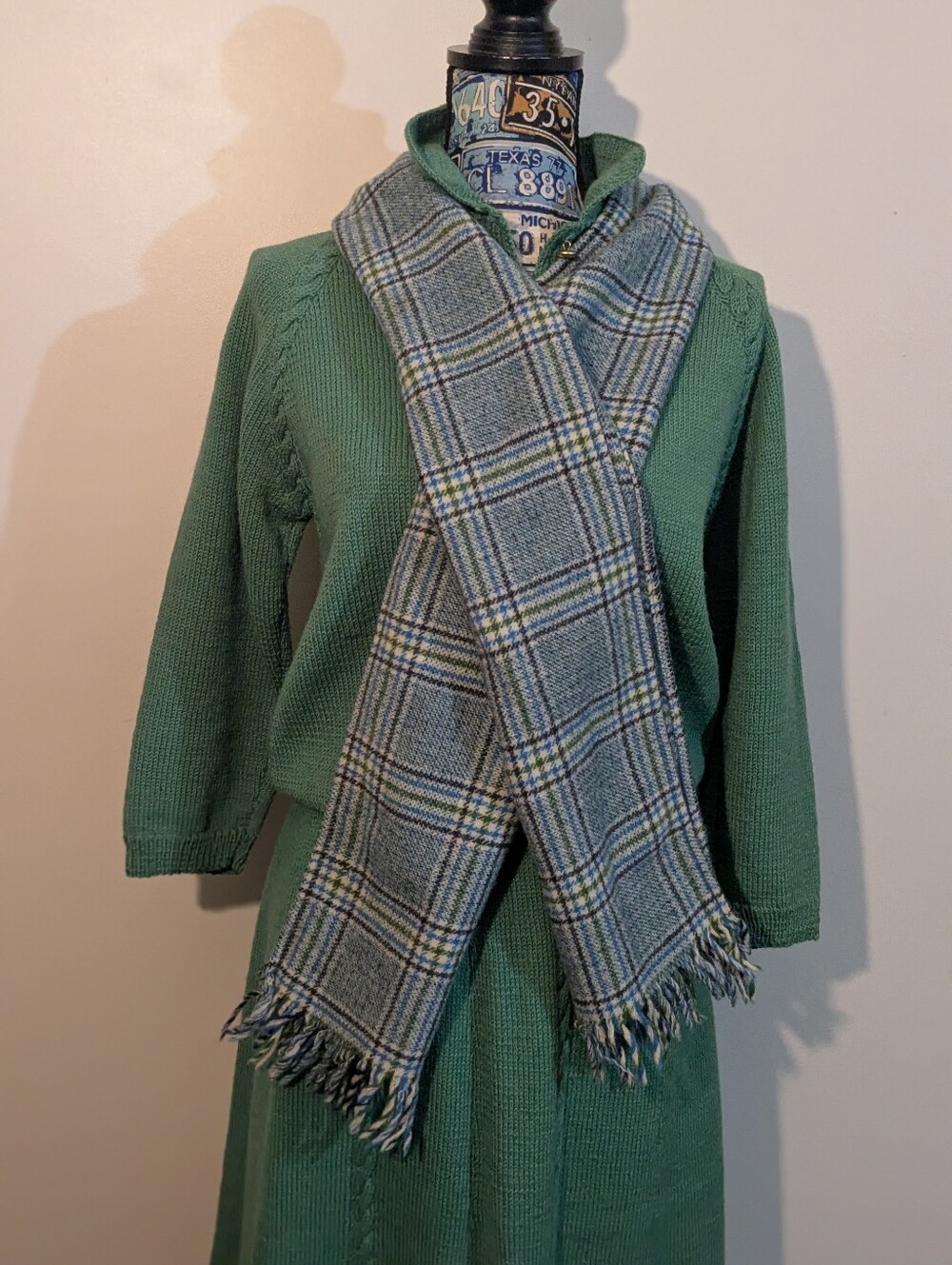 Pendleton 100% Pure Virgin Wool Rectangular Scarf 62"x 10.5" Tartan Plaid EUC